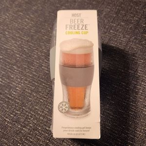 Cooling Cup Beer Freeze Gel Chiller Frozen Pint Glass Acrylic Grey New